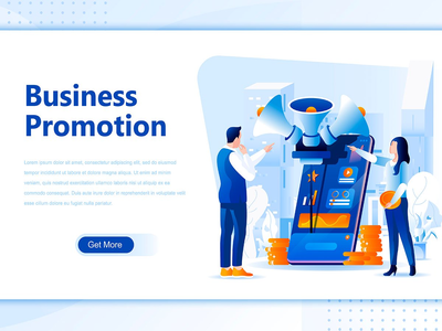 商业推广平面登陆页标题(Business Promotion Flat Landing Page Header)