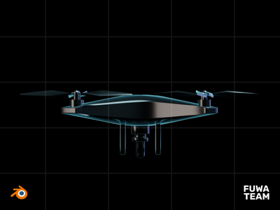 3D 游戏物品在黑暗插图包中发光 - 无人机（正面）(3D Game item glow in the dark illustration pack - Drone (Front))