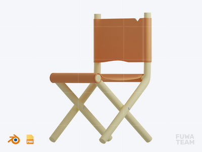 野营椅 - 3D 野营插图包（正面）(Camping Chair - 3D Camping Illustration Pack (front))