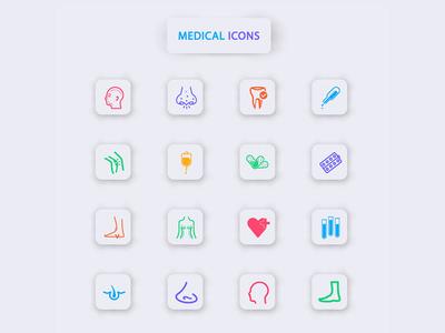 多彩的医疗图标！(Colorful Medical icons!)