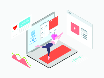 ARVR 健康等距图(ARVR Health Isometric Illustration)