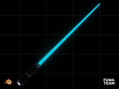 3D 游戏设备在黑暗插图包中发光 - 光剑(3D Game equipment glow in the dark illustration pack - Lightsaber)