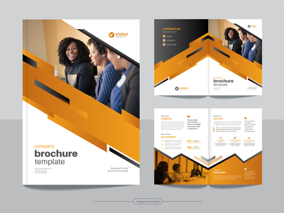 以 A4 格式清洁企业双折业务宣传册设计模板。(Clean corporate bi fold business brochure design template in A4 format.)
