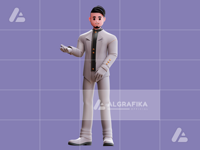 3d 婚礼新郎人物插图(3d wedding groom character illustration)