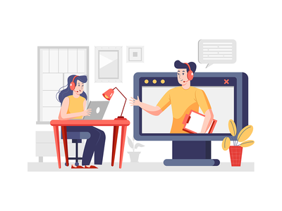 呼叫中心矢量图概念(Call Center Vector Illustration concept)