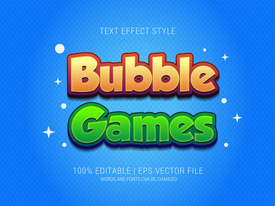 泡泡游戏文字效果(BUBBLE GAMES TEXT EFFECT)