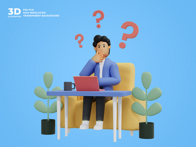 3d 业务人字符图(3d business man character illustration)