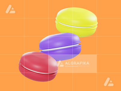 3d 插图蛋白杏仁饼干对象(3d illustration macaroon object)