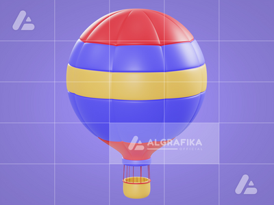 3d 插图气球对象(3d illustration air balloon object)