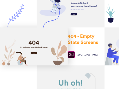 404 - 未找到 Web 的空状态屏幕(404 - Not Found Empty State Screens for Web)