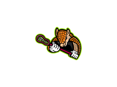 犰狳曲棍球吉祥物(Armadillo Lacrosse Mascot)