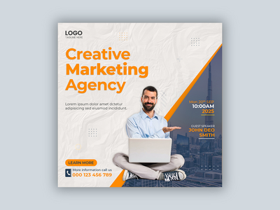 创意营销机构社交媒体帖子和 Instagram 帖子(Creative marketing Agency social media post and instagram post)