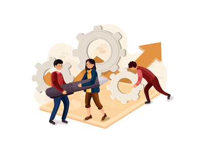 公司启动和开发团队的概念(Concept of company startup and development team)