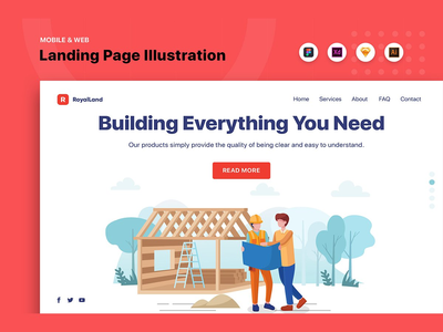 建设网页标题模板(Construction Web Header Template)