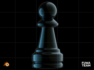 3D 国际象棋游戏在黑暗插图包中发光 - Pawn（正面）(3D Chess game glow in the dark illustration pack - Pawn (Front))