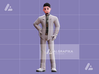 3d 婚礼新郎人物插图(3d wedding groom character illustration)