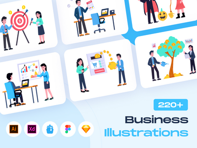 200+ 商业插图(200+ Business Illustrations)