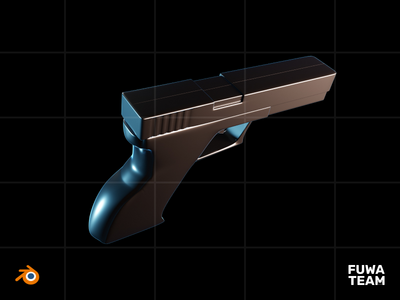 3D 游戏设备在黑暗插图包中发光 - 枪械(3D Game equipment glow in the dark illustration pack - Gun Weapon)