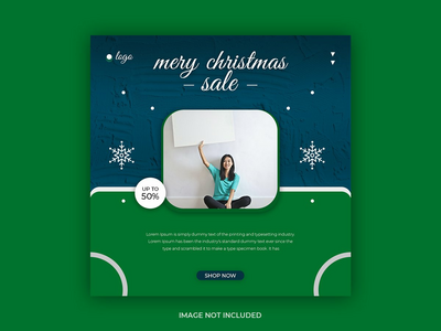 圣诞销售新年快乐社交媒体横幅模板(Christmas sale happy new year social media banner template)