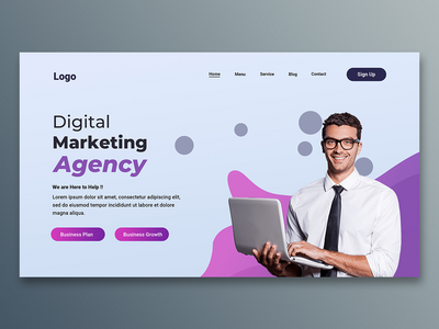 企业网站登陆页面创意横幅模板(Corporate website landing page creative banner template)