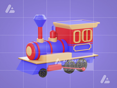 3d 插图旧火车对象(3d illustration old train object)