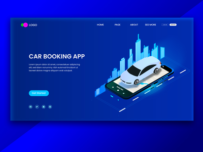 订车应用登陆页面(Car Booking App Landing Page)