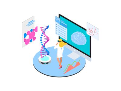 ARVR 健康等距图(ARVR Health Isometric Illustration)