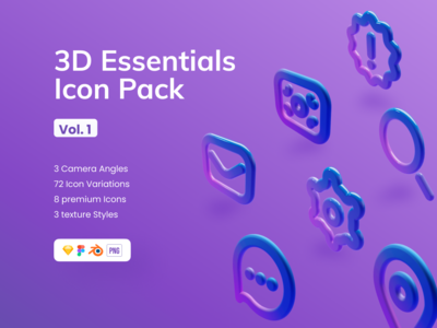3D 基本图标包(3D Essential Icon Pack)