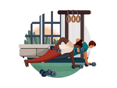 夫妇在健身房做举重(Couple doing weight lifting in the gym)