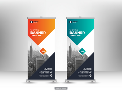 企业卷起横幅或传单社交媒体帖子模板(Corporate roll up banner or flyer social media post template)
