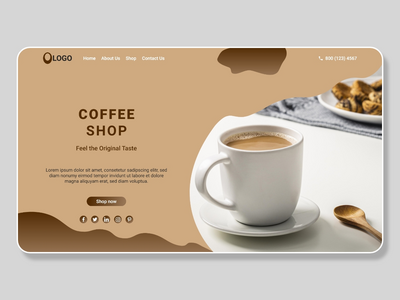 咖啡店登陆页面设计(Coffee Shop Landing Page Design)