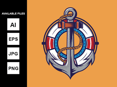 带救生圈元素的锚(Anchor with Lifebelt Elemnets)