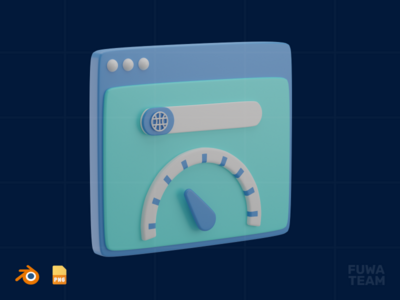 浏览器速度 - 3D SEO 插图(Browser Speed - 3D SEO Illustration)