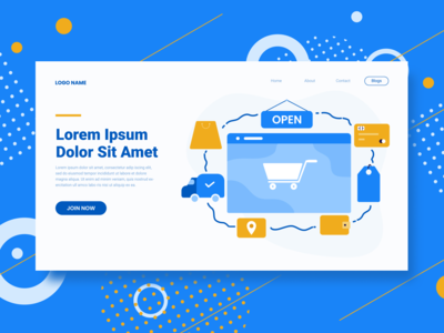 商业插图网页标题矢量-Easytemp(Business illustration web header vector - Easytemp)