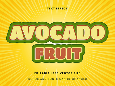 牛油果文字效果(Avocado fruit text effect)