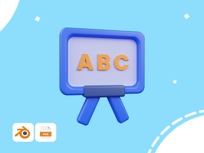 黑板 - 教育 3D 插图包(Blackboard - Education 3D Illustration Pack)