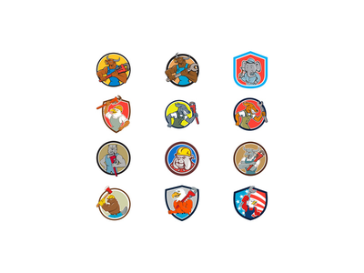 动物商人吉祥物集集合(Animal Tradesman Mascot Set Collection)