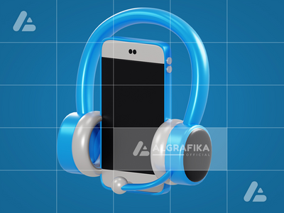 具有透明背景的 3d 音乐流对象(3d music streaming object with transparent background)