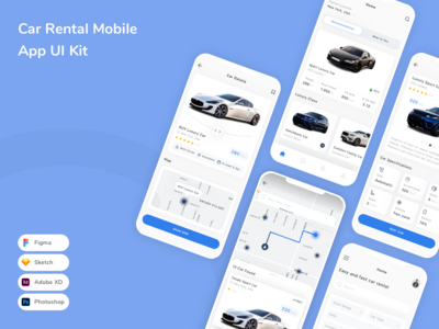 租车移动应用程序 UI 套件(Car Rental Mobile App UI Kit)