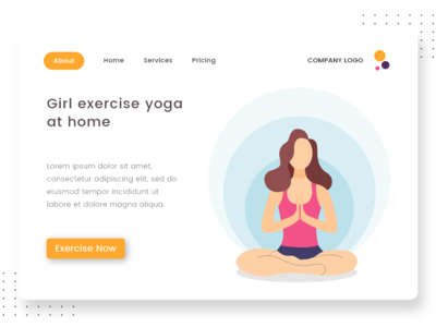 一个女孩在家锻炼瑜伽矢量图(A girl exercise yoga at home vector illustration)
