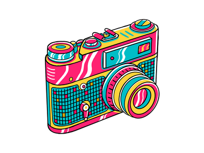 90 年代的氛围-相机矢量图(90's Vibe - Camera Vector Illustration)