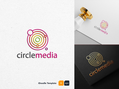 圈媒体标志模板(Circle Media logo template)