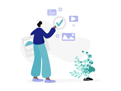 内容策展平面插图(Content Curation flat illustration)