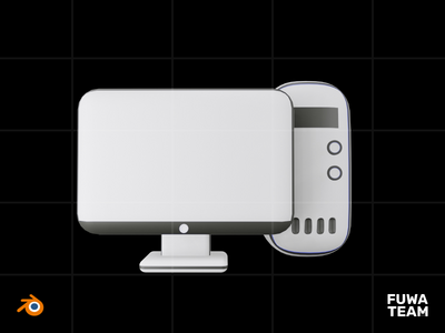 电脑 - 3D 未来主义游戏设备（正面）(Computer - 3D Futuristic game device (front))