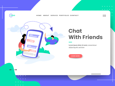 与朋友聊天矢量图(Chat With Friends vector illustration)