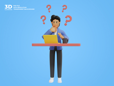 3d 业务人字符图(3d business man character illustration)