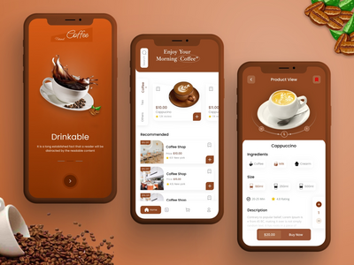 咖啡店移动应用程序设计(Coffee Shop Mobile App Design)