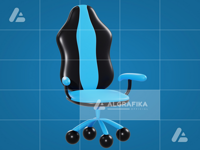 具有透明背景的 3d 游戏椅对象(3d gaming chair object with transparent background)