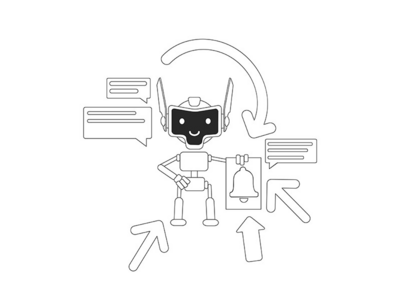 聚合器 bot 细线概念矢量图解(Aggregator bot thin line concept vector illustration)