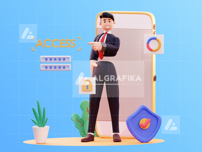 3d 字符商人图(3D Character Businessman Illustration)